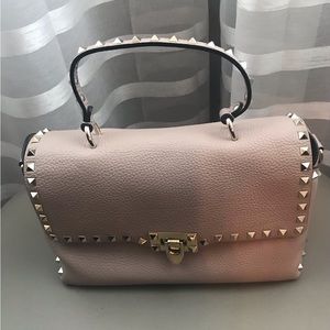 Valentino Rockstud Single Top handle bag with crossbody strap